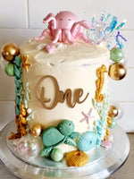 Load image into Gallery viewer, first birthday ONEDER THE SEA cake 
